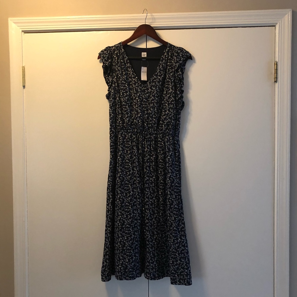 Vintage GAP Floral Ruffle Sleeve Midi Dress - Picture 5 of 5
